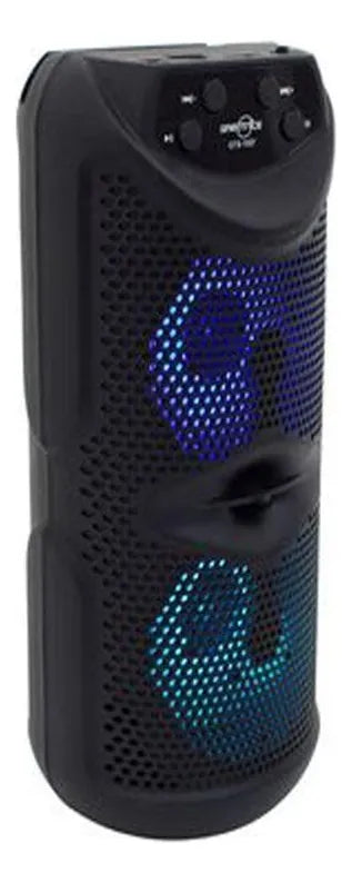 Parlante Bluetooth Portátil Luces Led + Soporte Celular Color Negro