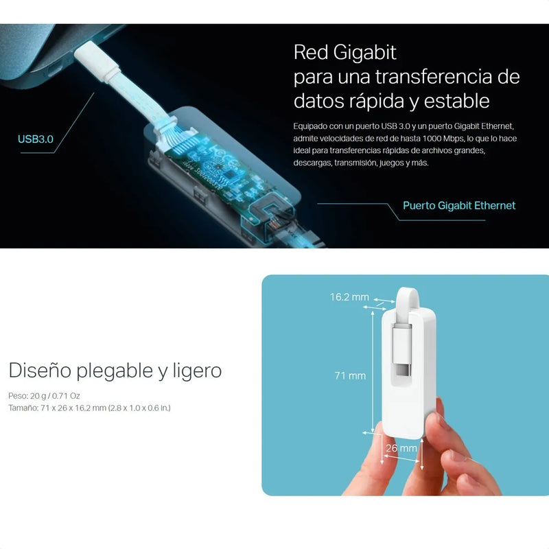 Tarjeta De Usb Tipo-c A Rj45 Red Lan Gigabit, Tp-link Ue300c