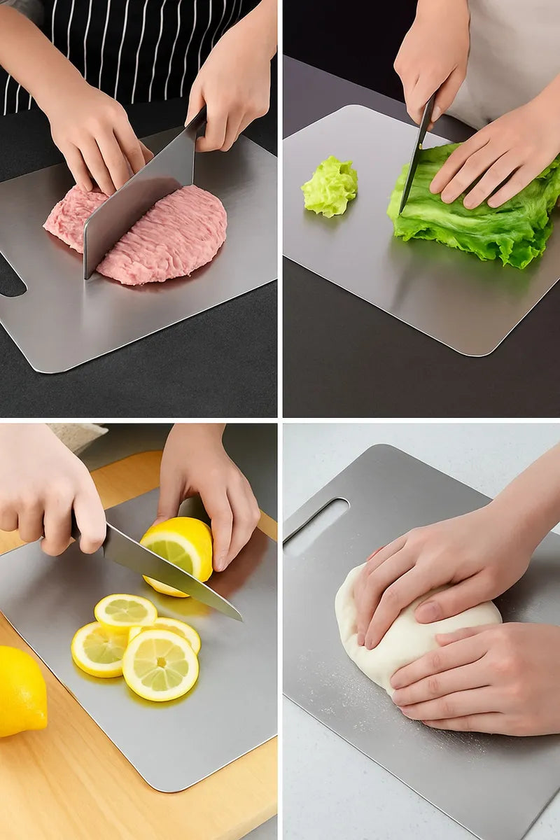 Tabla Para Picar Alimentos Acero Inoxidable Antibacterial Tabla Picar Gris