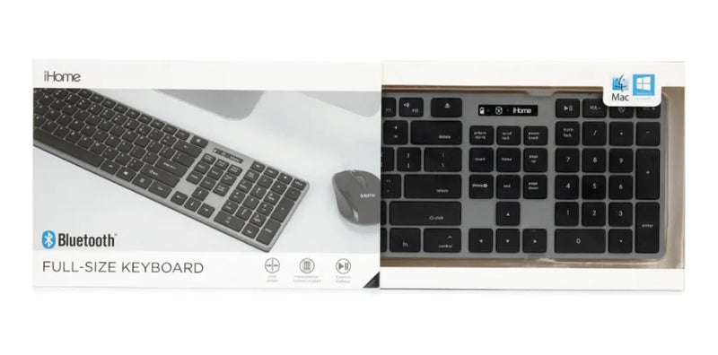 Teclado Bluetooth Ihome Imack | Diseño Elegante | Teclas Mac Teclado Gris/negro