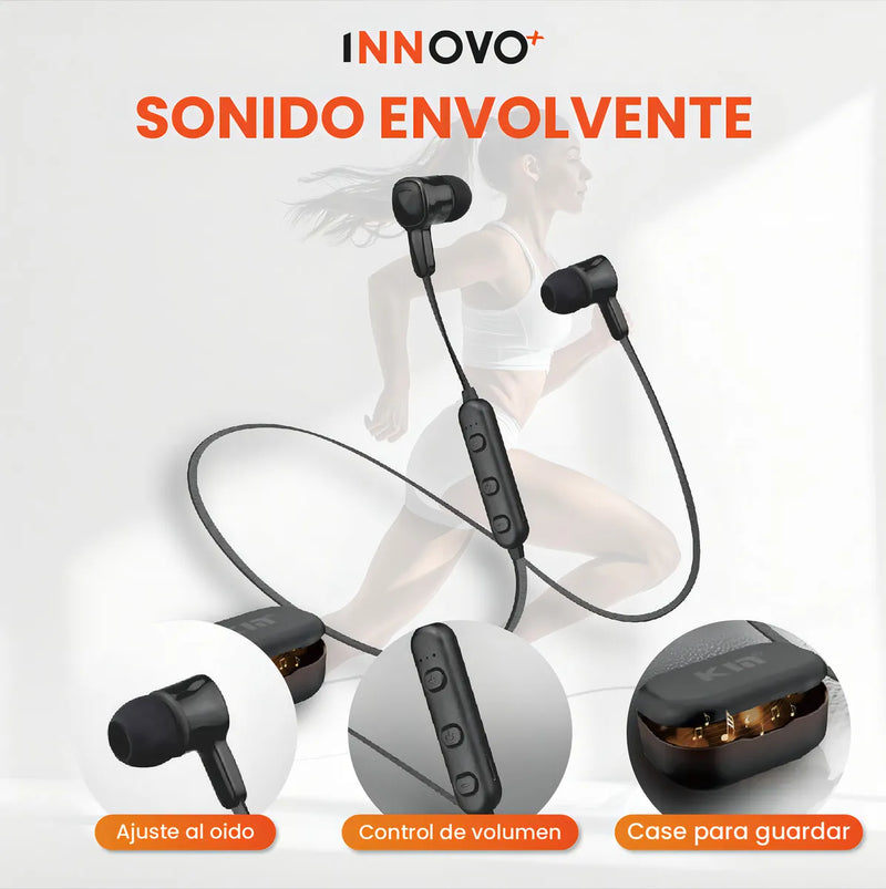 Audifono Bluetooth Deportivo Control Volumen Con Estuche Kin Hifi Sound Hifi Sport