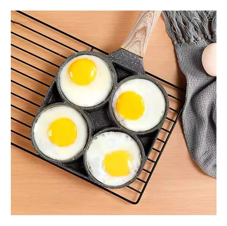 Sarten Antiadherente 4 Puestos Sarten Multifucional Huevos Negro