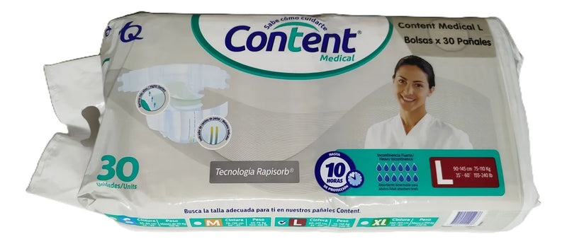 Pañales Adulto Content Medical L Por 30 Unidades L