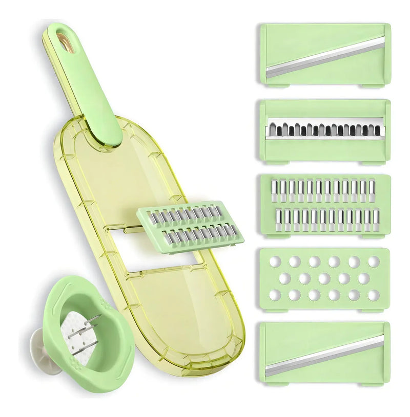 Rallador Y Pelador De Cocina 6 En 1 Con Protector Multifuncional Para Verduras Y Frutas Cortes Finos Y Gruesos Fácil De Usar Y Limpiar.