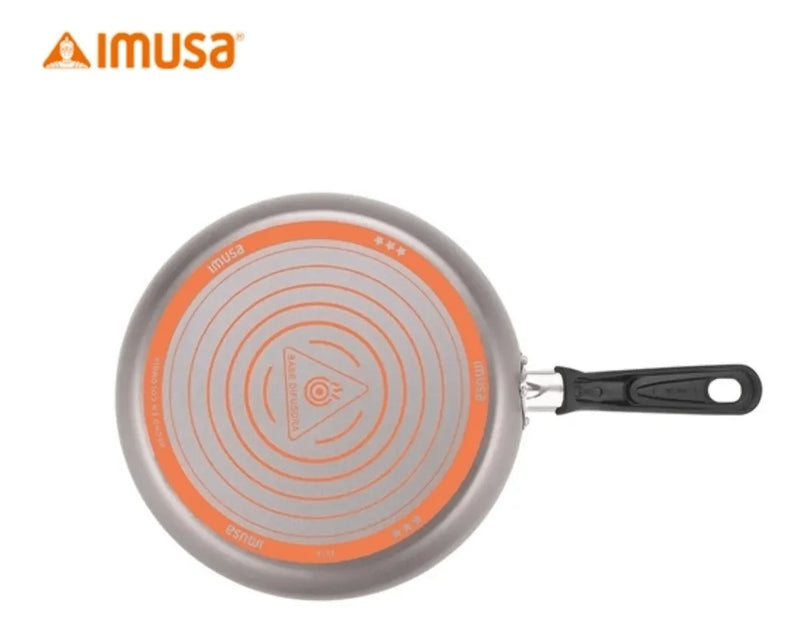 Sarten Imusa Triforce 26 Cms Antiadherente Tapa De Vidrio Gris