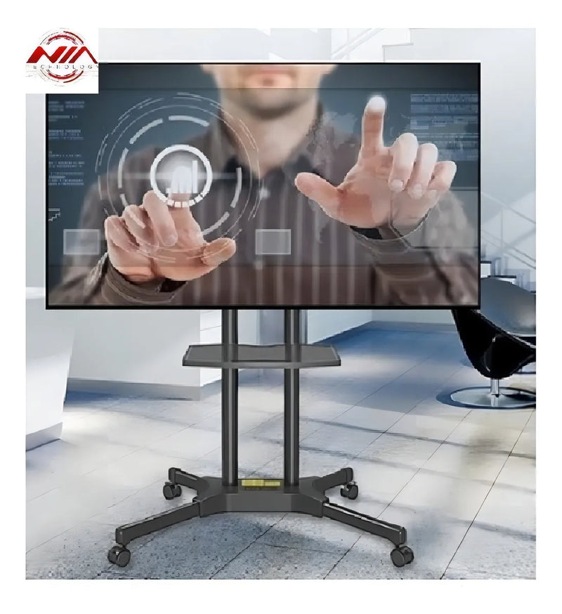 Soporte Tv Pedestal Ruedas Televisor 32 A 65 PuLG 50kg Max Color Negro