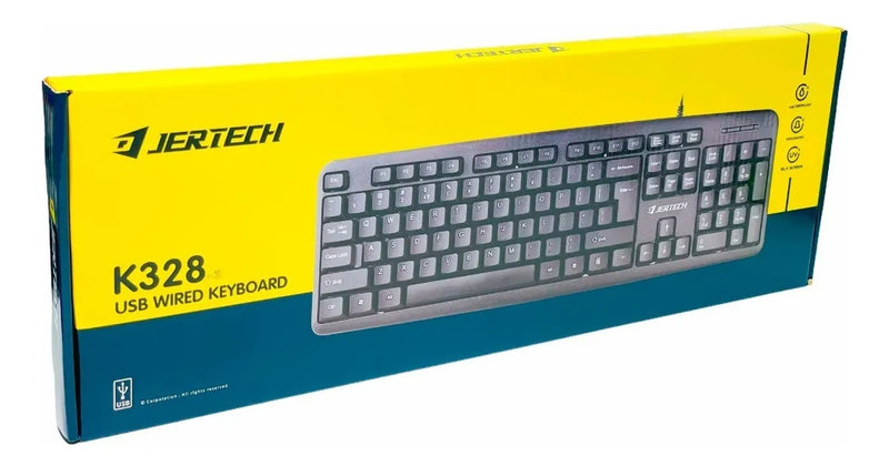 Teclado Económico Jertech K328 - Conexión Usb Color del teclado Negro Idioma Español Latinoamérica