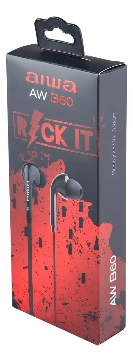 Fone de ouvido in-ear Aiwa Awb60 negro