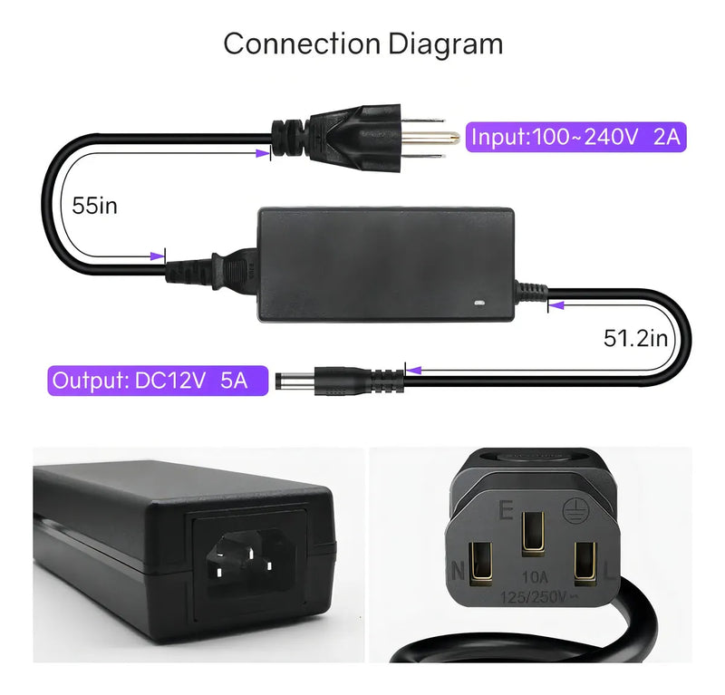 Fuente De Poder Cc, Tira De Luces De Led, Listado En Ul, Tra