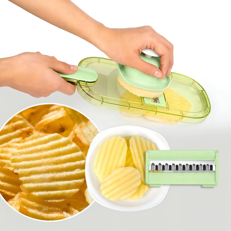 Rallador Y Pelador De Cocina 6 En 1 Con Protector Multifuncional Para Verduras Y Frutas Cortes Finos Y Gruesos Fácil De Usar Y Limpiar.