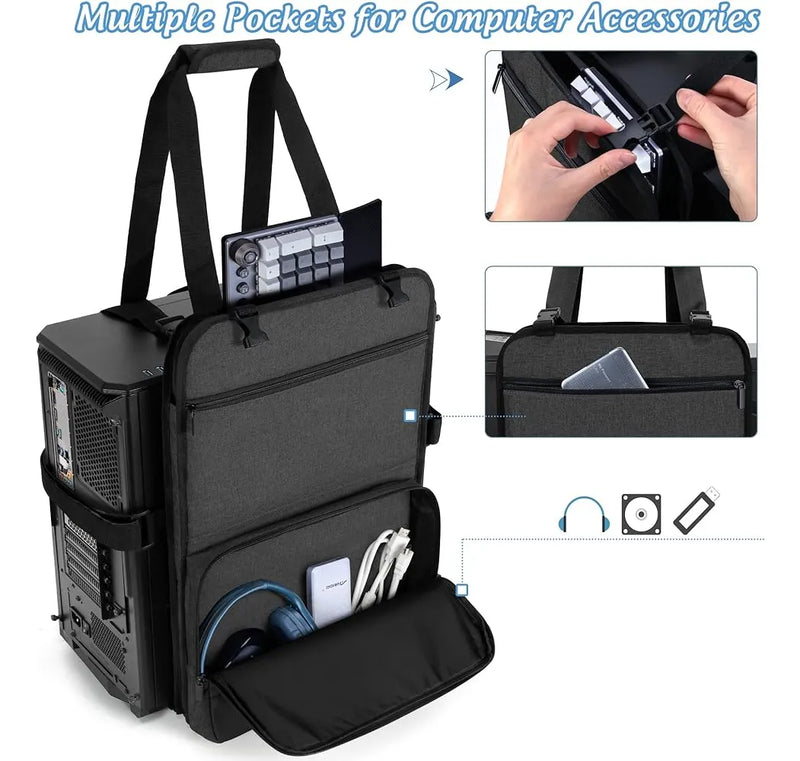 Trunab Pc Tower Correa De Transporte Con Asa, Estuche De Tra Black-2
