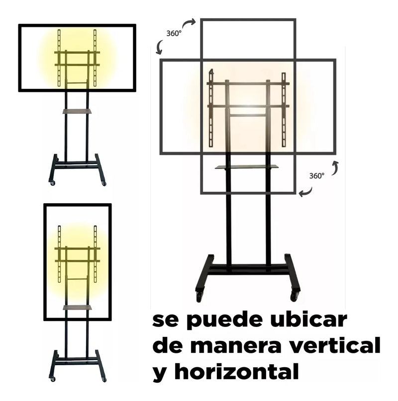 Soporte Pedestal Con Ruedas Para Tv 32 - 60 Precio Justo Negro