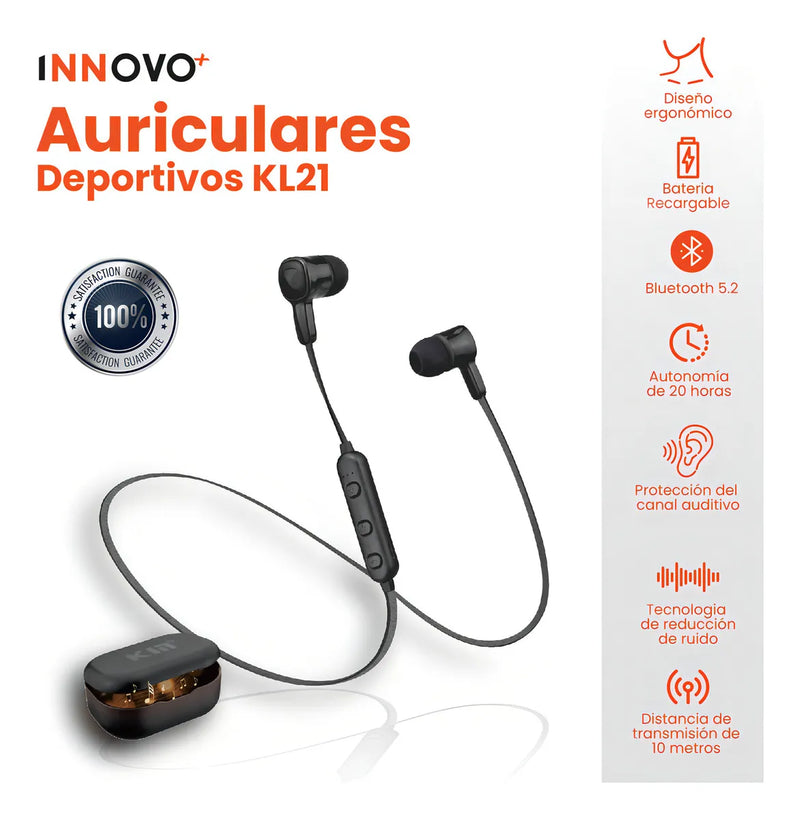 Audifono Bluetooth Deportivo Control Volumen Con Estuche Kin Hifi Sound Hifi Sport