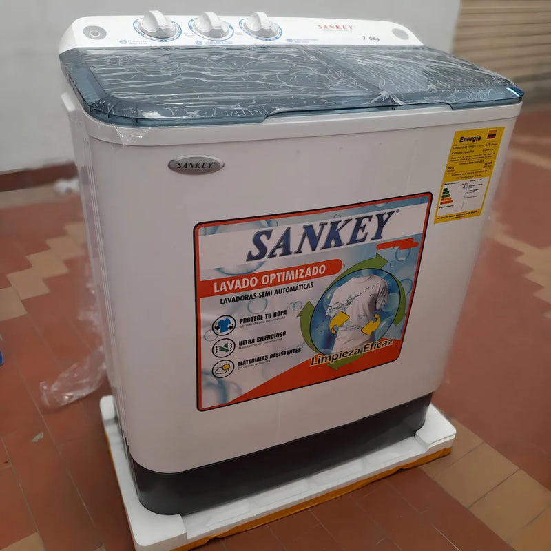 Lavadora Semiautomática Sankey 7 Kilos Dobletina 1 Añogarant Color Blanco