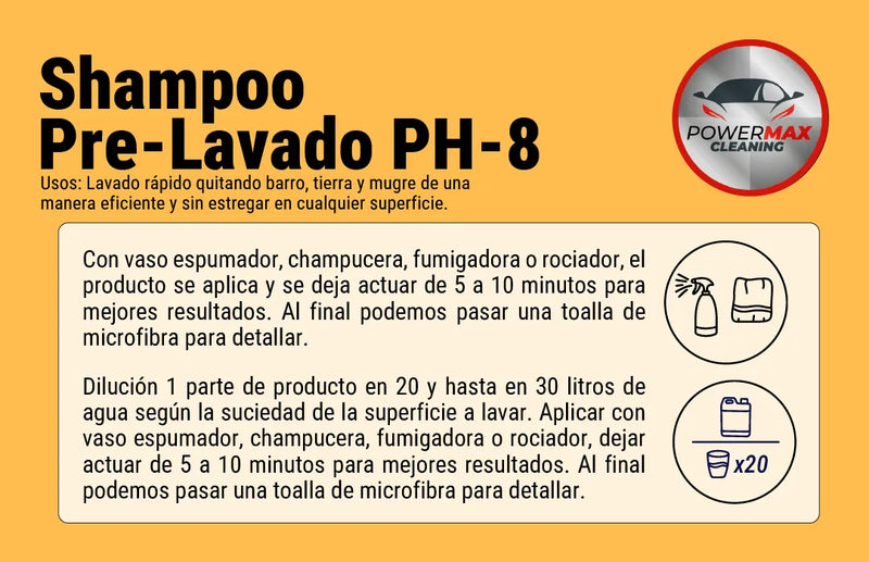 Shampoo Prelavado Carros Motos Can-am Power Max Clean Galón