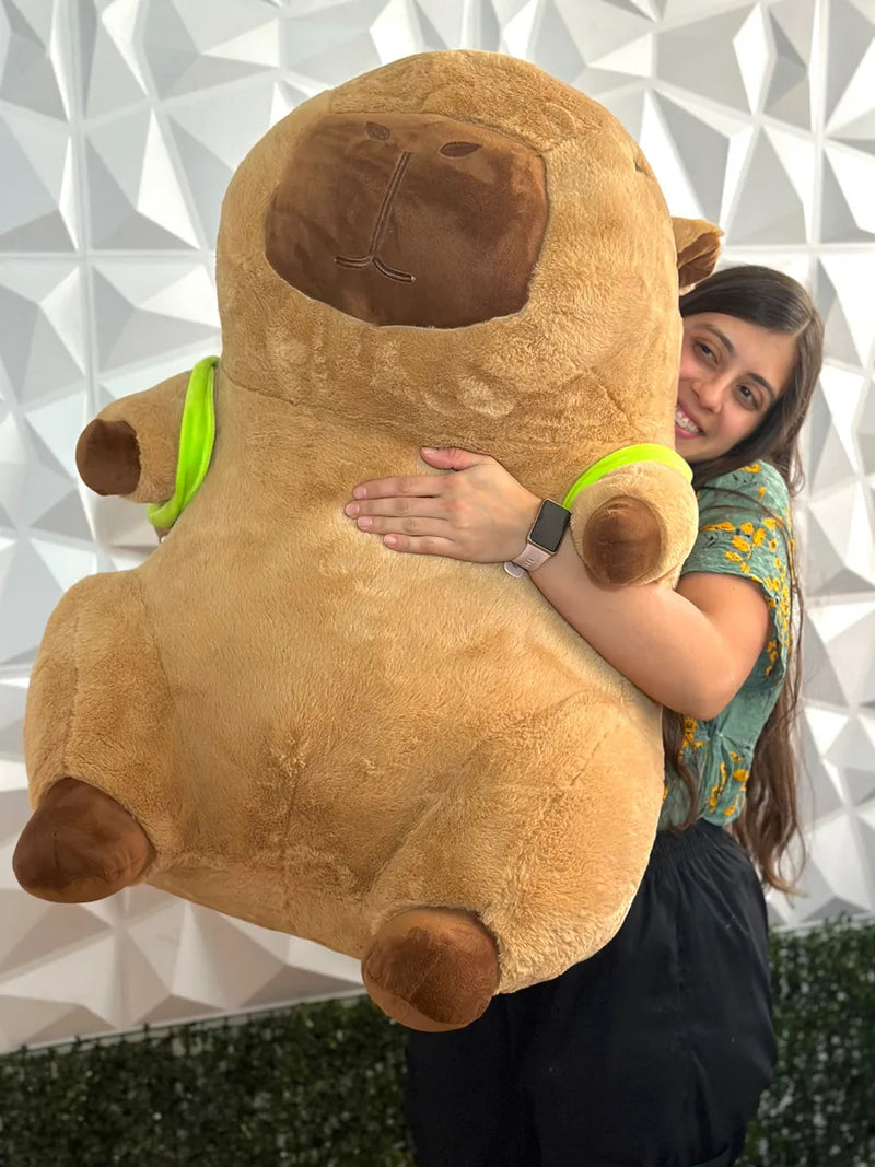 Capibara De Peluche Grande Realista Bonito Gigante 90cm Color Marrón Claro