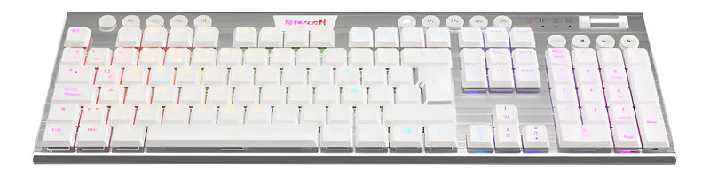 Teclado Gamer Redragon K619w Horus Fs Blanco Cable Red Sp F Idioma Español Latinoamérica Color Del Teclado Blanco