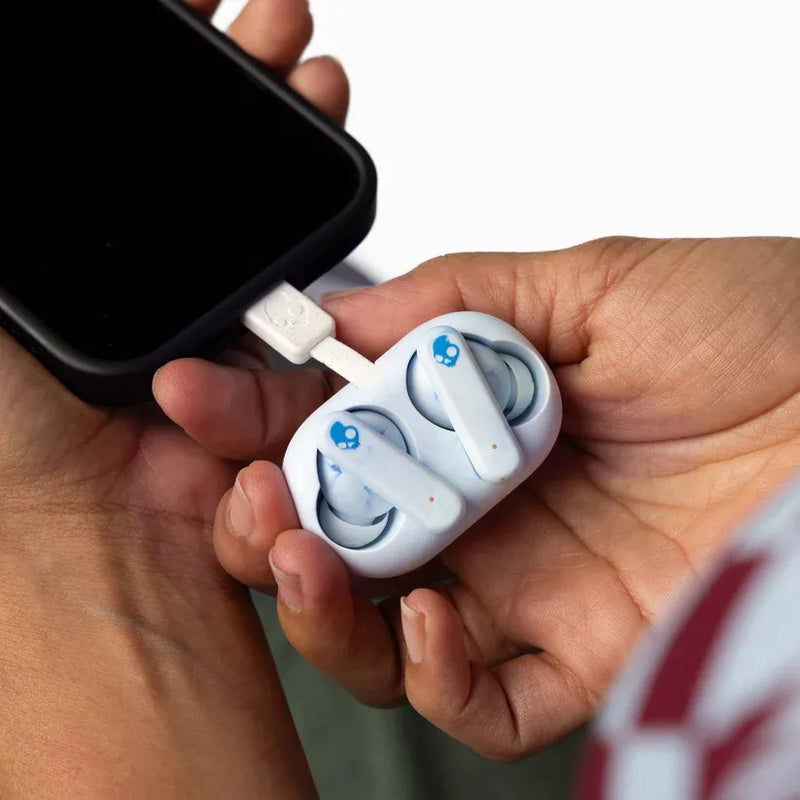 Audifonos Skullcandy Ecobuds Tw In Ear Glacier Color Celeste Luz Agua