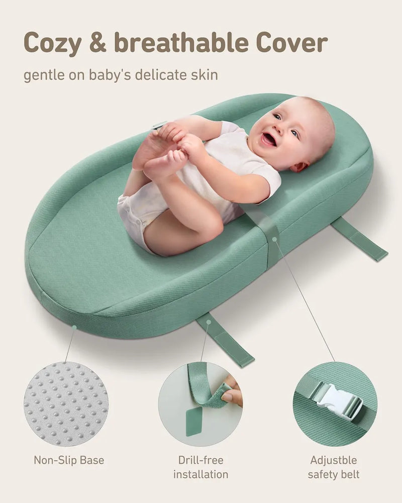 Cambiador Contorneado Con Funda Suave Y Lavable, Forro Imper
