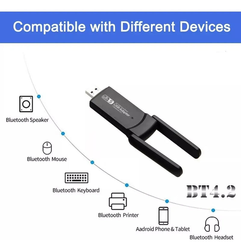Adaptador Wifi Usb 3.0 Doble Banda 2.4/5g 1300 Mbps