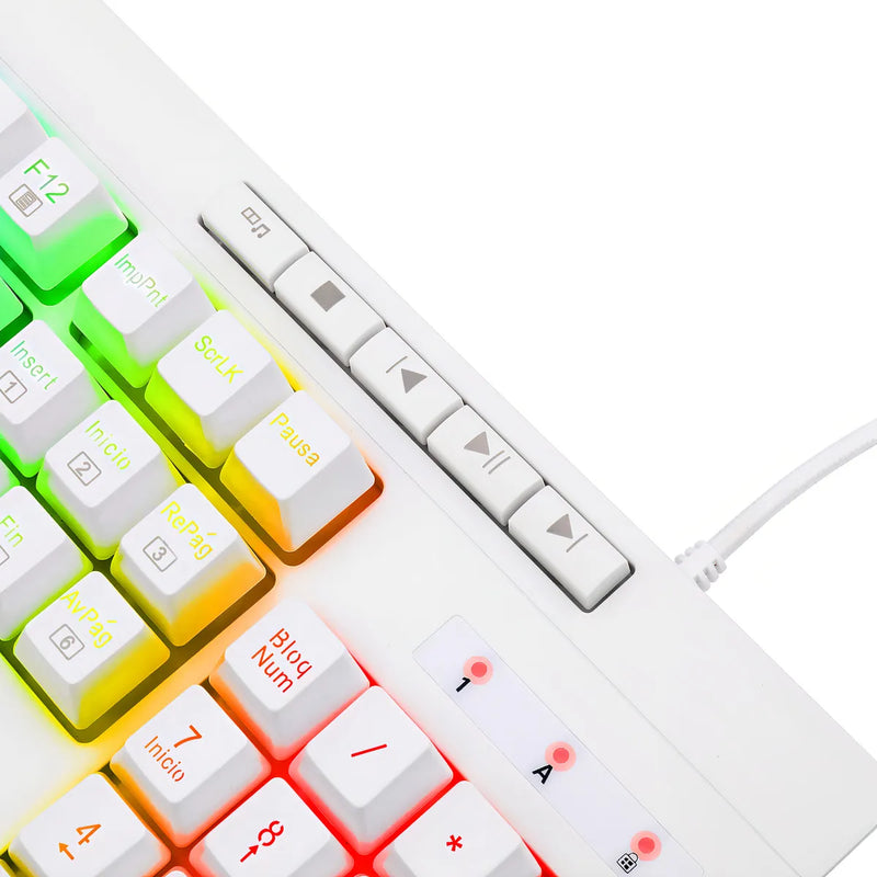 Teclado Redragon Shiva White K512w-rgb-1-sp Español