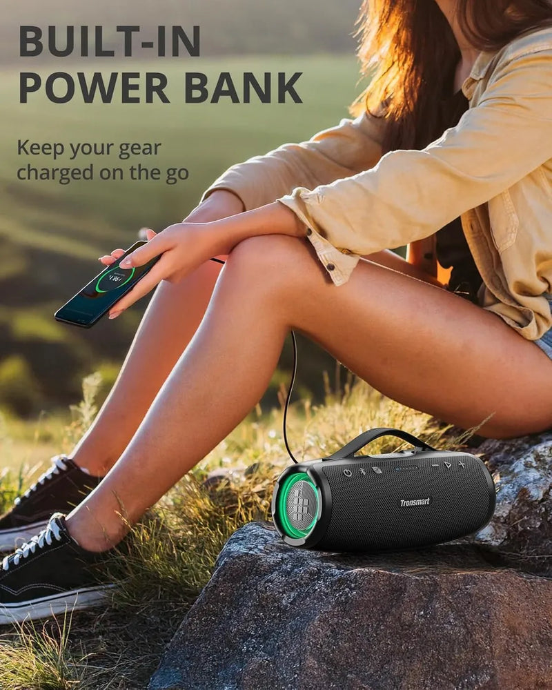 Parlante Tronsmart Mirtune S100 Bluetooth 50w Portátil Led Negro