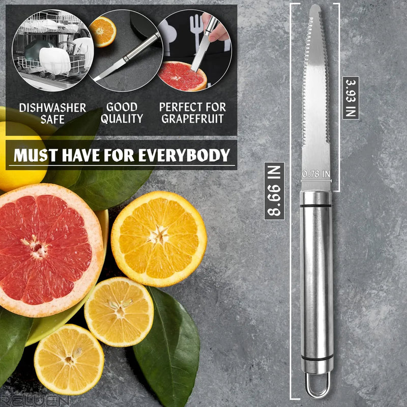 Reluen Cuchillo De Toronja De Acero Inoxidable, Cuchillo Cur