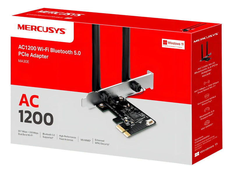 Adaptador De Red Pcie Mercusys Ma30e Wifi Bluetooth Ac1200