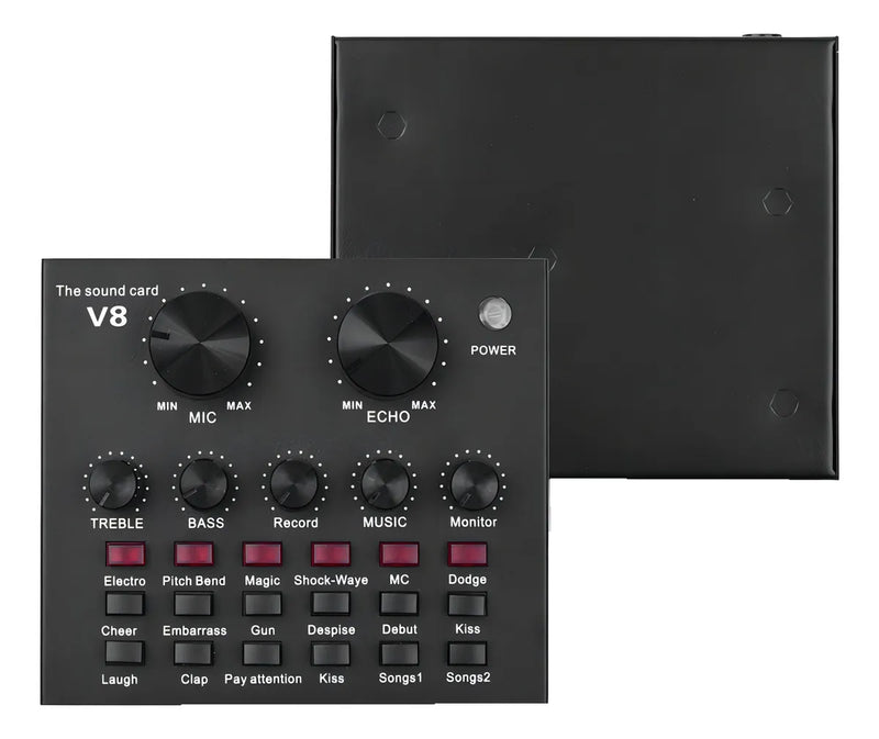 Interfaz de audio Soundpro V8 negra 2.ª gen
