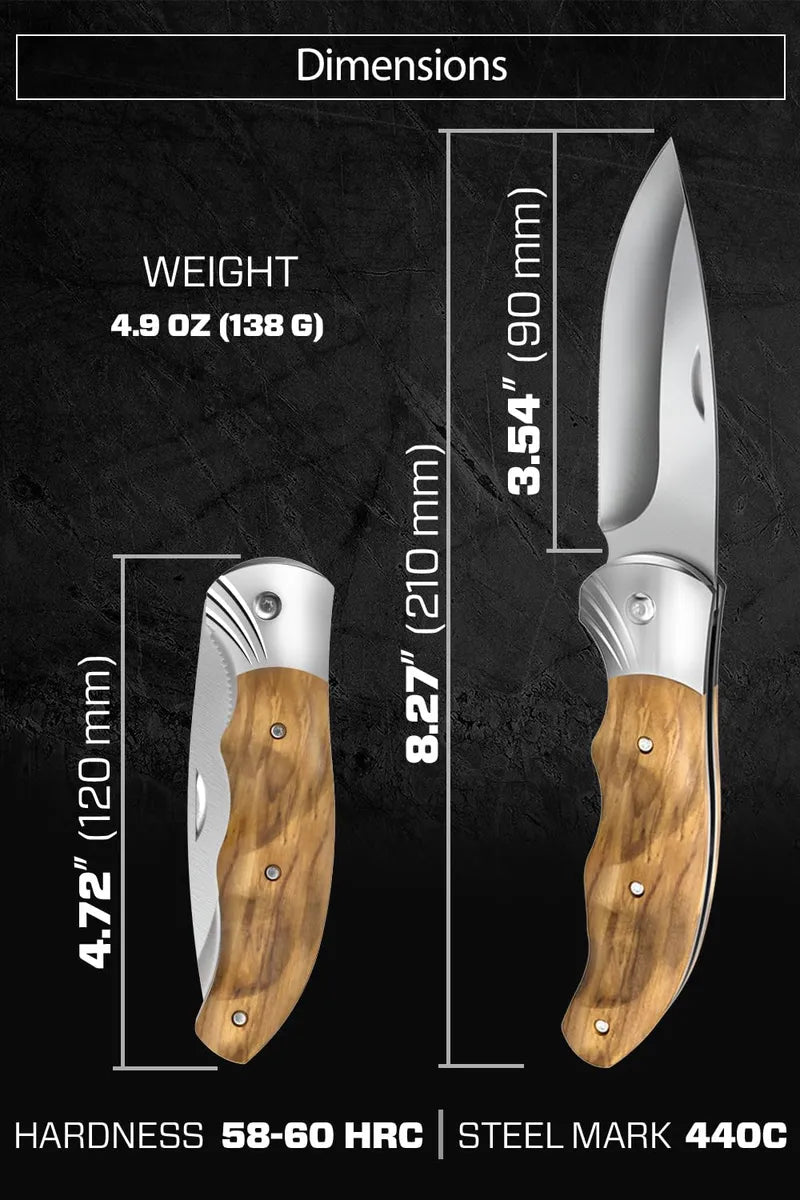 Para Hombre - Cuchillo De Bolsillo Plegable Con Mango De Mad