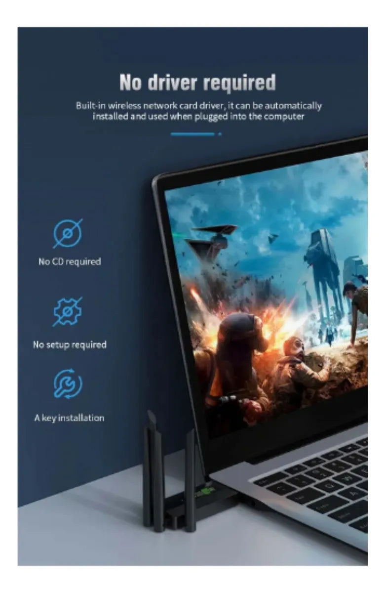 Tarjeta Wifi 5 Rompe Muros Usb 3.0 Alto Rendimiento
