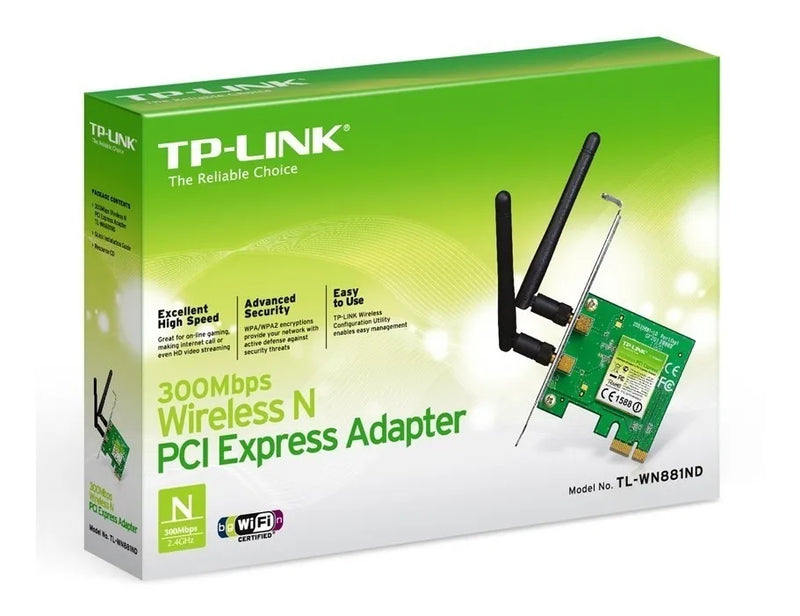 Tarjeta Red Pci Express Wifi N 300mbps Tp-link Tl-wn881nd