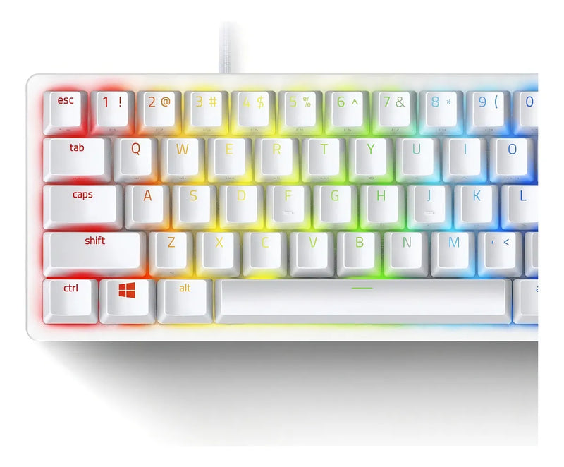 Teclado Razer QWERTY Razer Purple inglés US color mercury con luz RGB