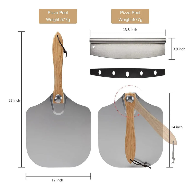 Espátula Para Pizza Ikbirdplus + Cortador Y Termometro Laser