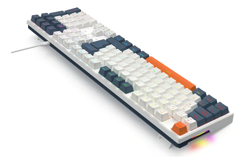 Teclado Gamer Redragon Trundle K668wbo Rgb Spanish Teclado Blanco Idioma Español