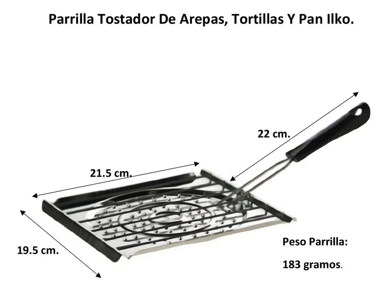 Parrilla Para Arepas Ilko 21.5x19 Cm Color Gris