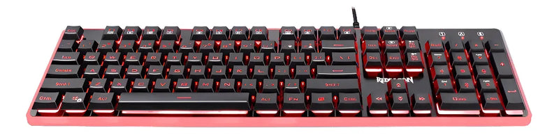 Teclado Redragon Dyaus QWERTY Membrana español latinoamérica color negro con luz de 7 colores
