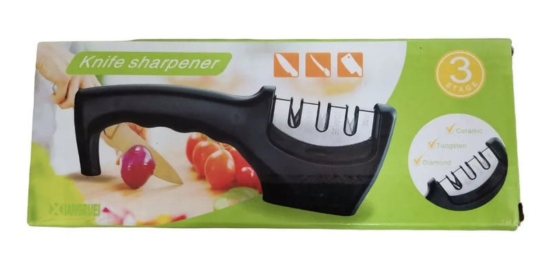 Afilador Cuchillos Cocina Amolador Tijeras, Navajas Negro