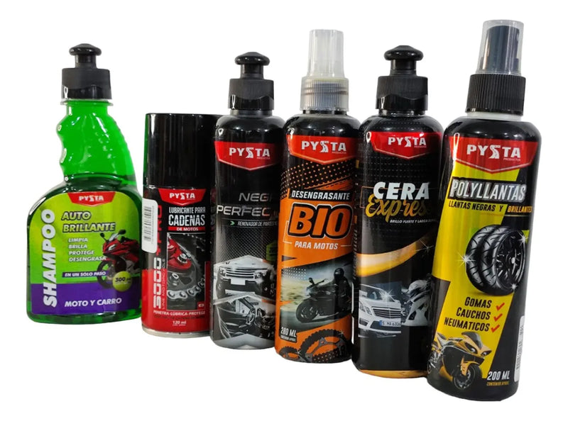Kit Cuidado Motos Desengrasante Lubricante Shampoo