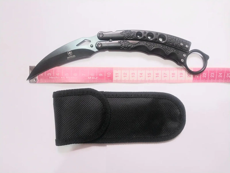 Navaja Cuchillo Mariposa Filipina,defensa Personal Puñal Negro