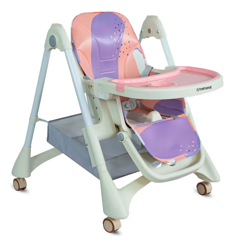 Silla Comedor Bebé colchada Ajustable En Altura 6 Posiciones Portatil Bebesit Aquarella