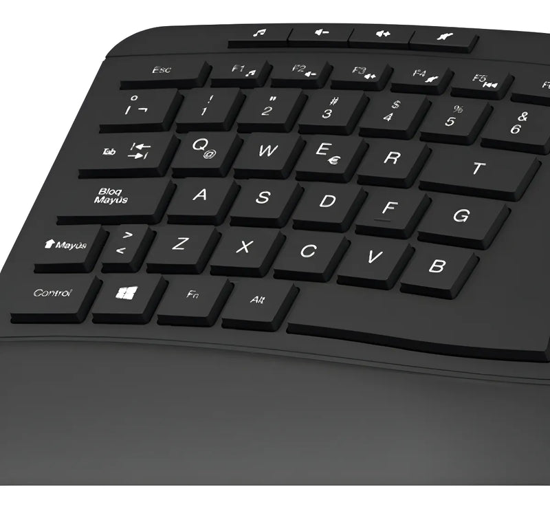 Teclado Klip Xtreme Transcend Wireless Ergonómico - Kbk-530s Color Del Teclado Negro