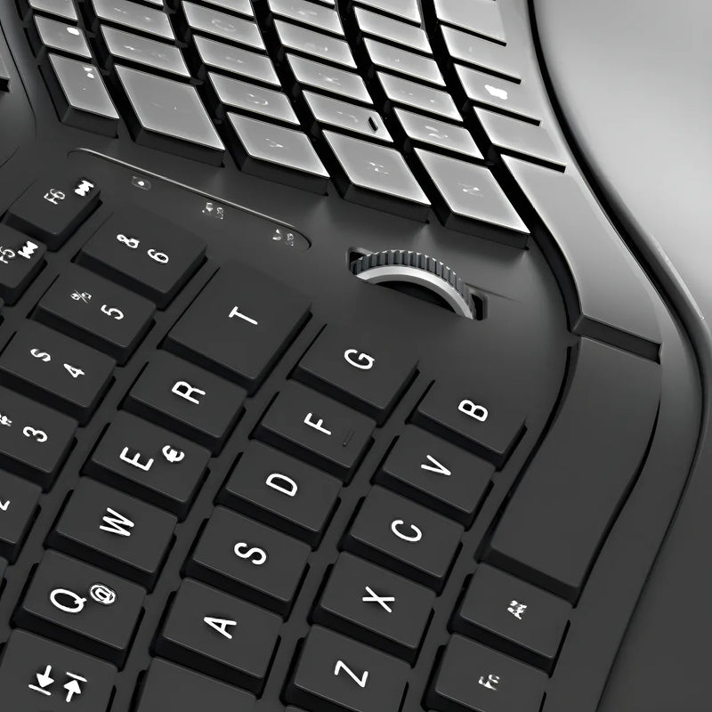 Teclado Klip Xtreme Transcend Wireless Ergonómico - Kbk-530s Color Del Teclado Negro