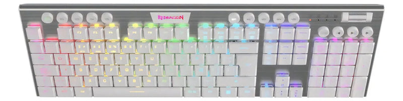 Teclado Mecánico Redragon Horus White Fs K618w-rgb Wireless Color Del Teclado Blanco Idioma Español