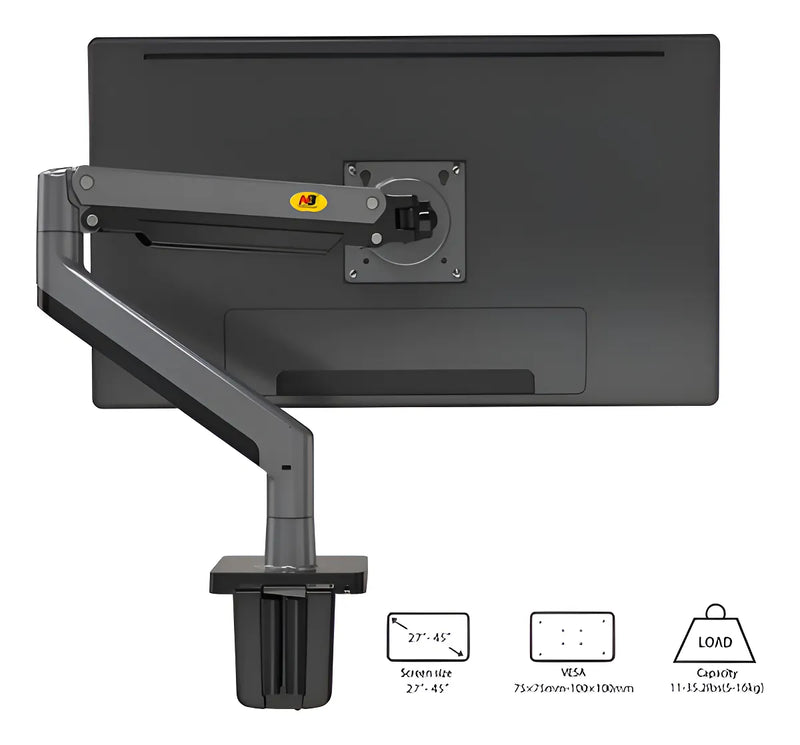 Soporte Flexigas Para Monitores 22 A 40 Nb G45 Usb Color Carbón Mate