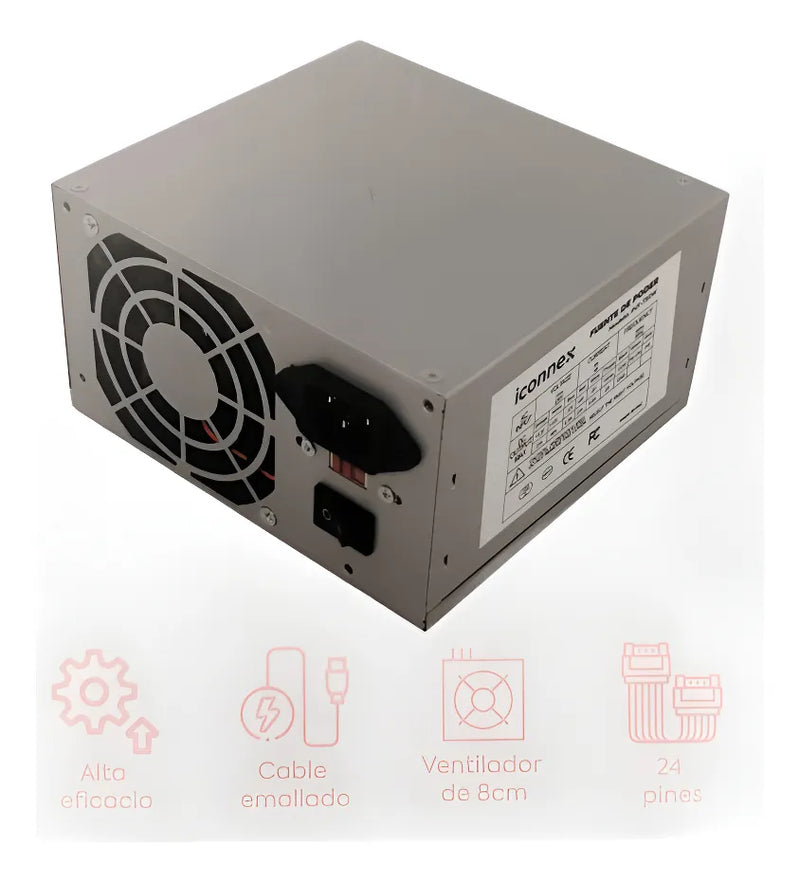 Iconnex Atx 750w Fuente De Poder Alimentación Para Pc Gris