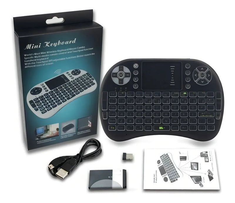 Mini Teclado Inalambrico Airmouse Smart Tv Iluminado Calida