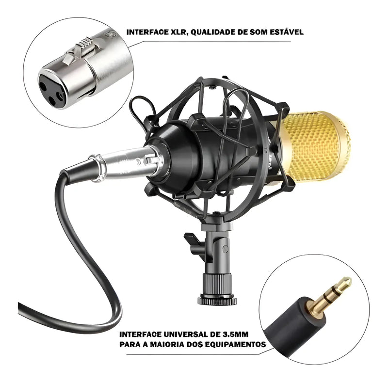 Micrófono de condensador profesional Studio 20hz-20khz de 3,5 mm