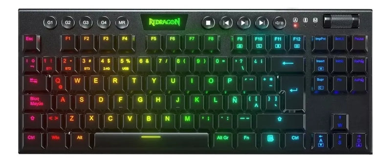 Teclado Gamer Redragon K622 Rgb Horus Usb Switch Rojo Españo Color del teclado Negro