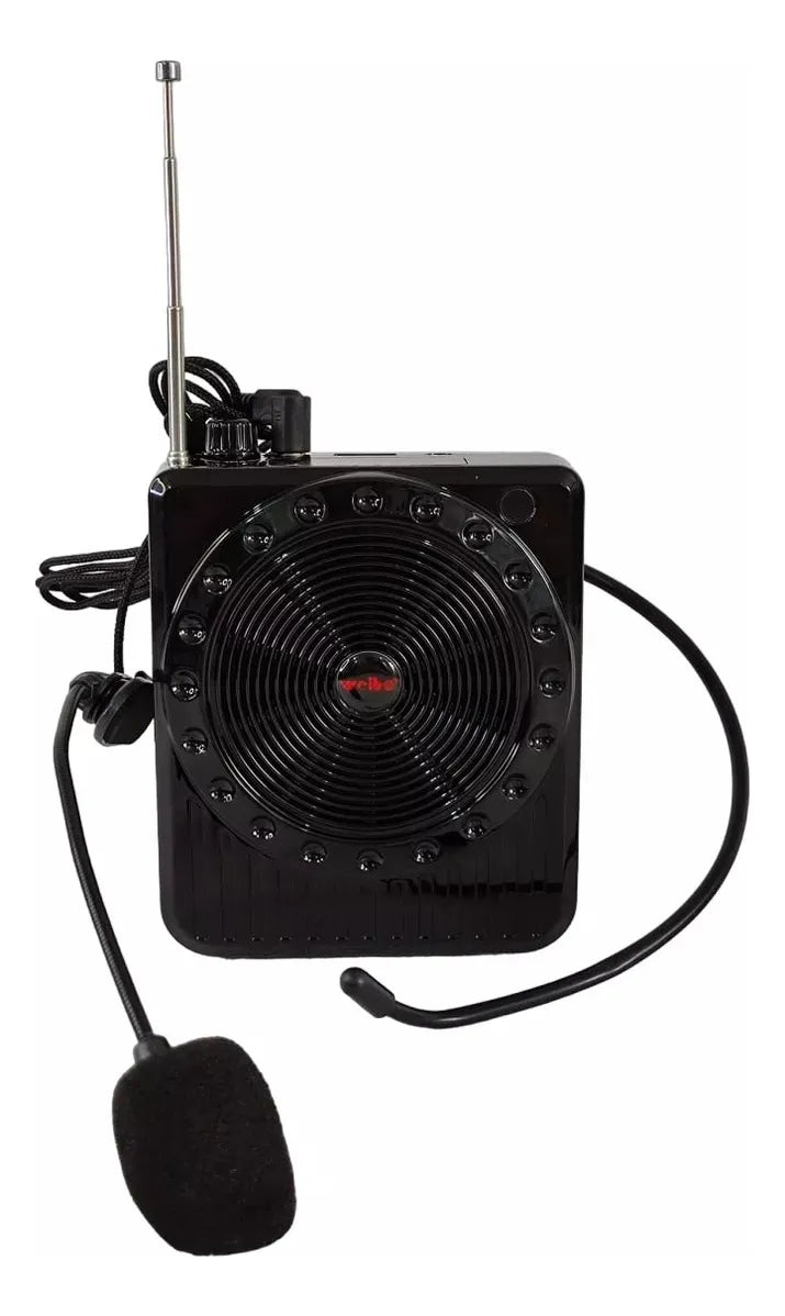 Parlante Portátil Micrófono Amplificador Bluetooth Radio Sd Rojo